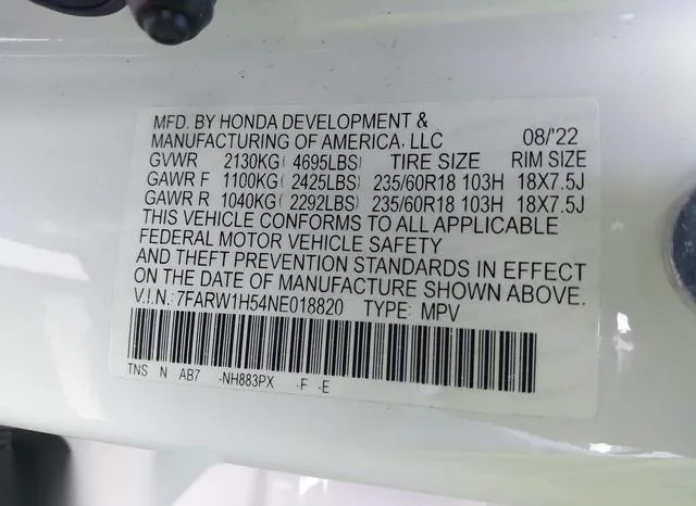 7FARW1H54NE018820 2022 2022 Honda CR-V- 2Wd Ex 9