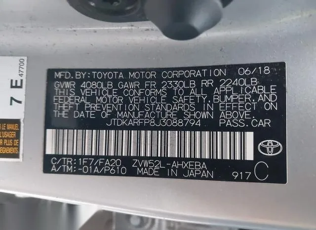 JTDKARFP8J3088794 2018 2018 Toyota Prius- Prime Plus 9