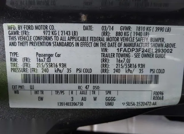 1FADP3F24EL293002 2014 2014 Ford Focus- SE 9