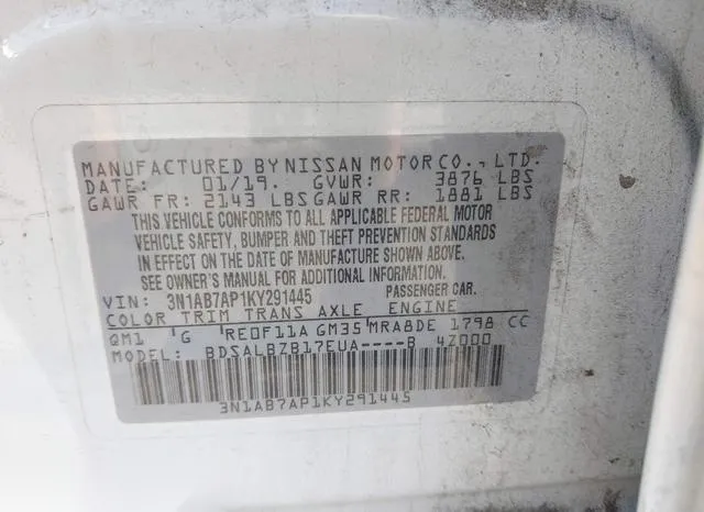 3N1AB7AP1KY291445 2019 2019 Nissan Sentra- S 9