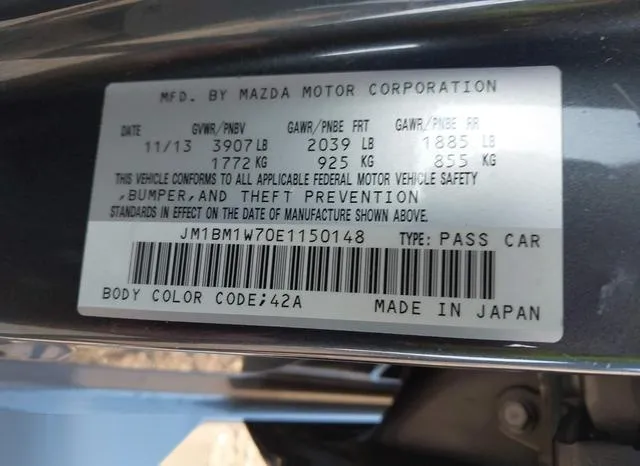 JM1BM1W70E1150148 2014 2014 Mazda 3- I Grand Touring 9