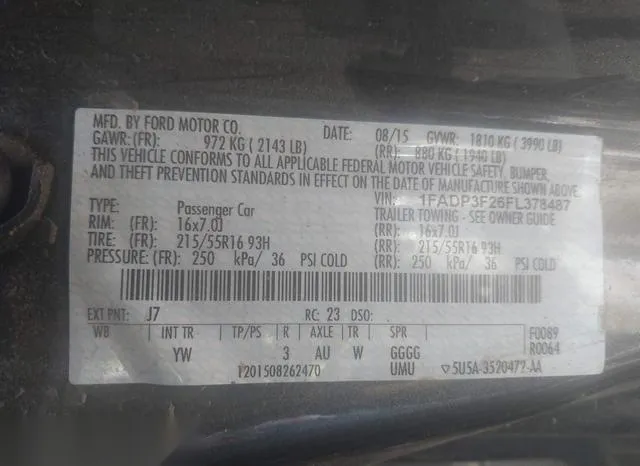 1FADP3F26FL378487 2015 2015 Ford Focus- SE 9