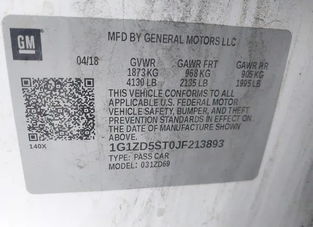 1G1ZD5ST0JF213893 2018 2018 Chevrolet Malibu- LT 9