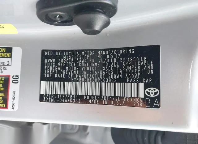 5YFBURHE6HP663933 2017 2017 Toyota Corolla- LE 9