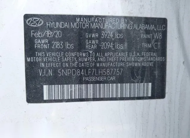 5NPD84LF7LH587757 2020 2020 Hyundai Elantra- Sel 9