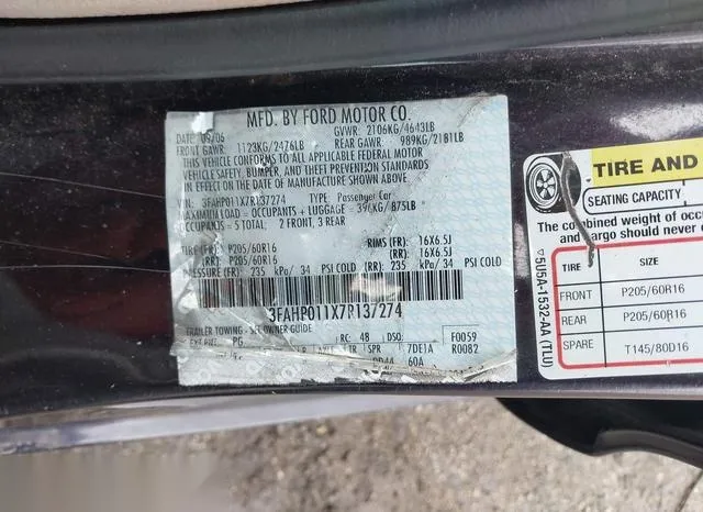 3FAHP011X7R137274 2007 2007 Ford Fusion- SE 9