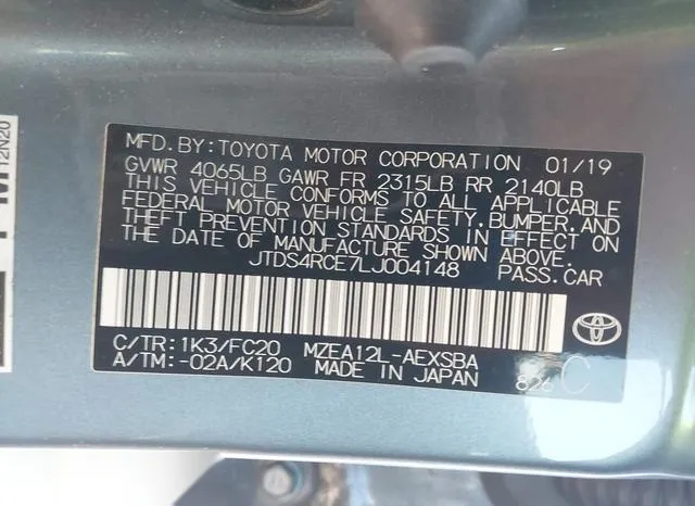 JTDS4RCE7LJ004148 2020 2020 Toyota Corolla- SE 9