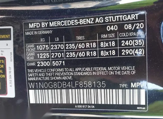 W1N0G8DB4LF858135 2020 2020 Mercedes-Benz GLC 300 9