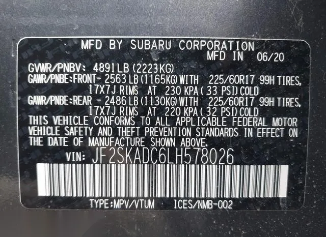 JF2SKADC6LH578026 2020 2020 Subaru Forester 9