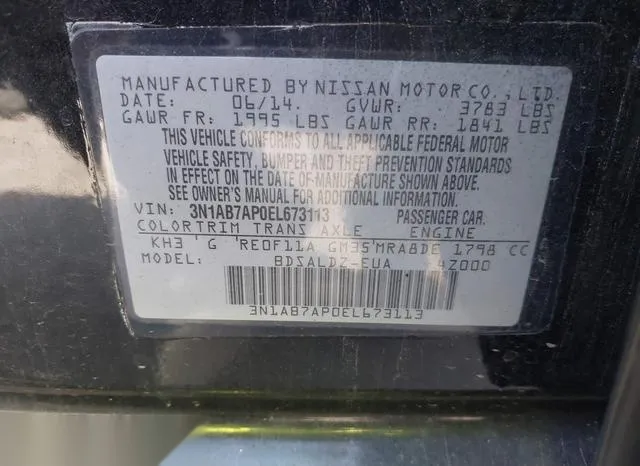 3N1AB7AP0EL673113 2014 2014 Nissan Sentra- SV 9