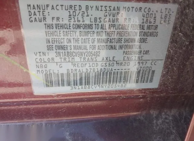 3N1AB8CV9NY205482 2022 2022 Nissan Sentra- Sv Xtronic Cvt 9