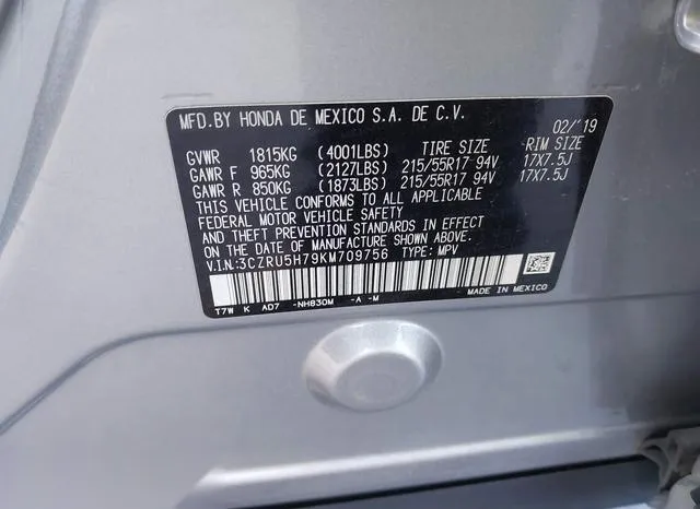 3CZRU5H79KM709756 2019 2019 Honda HR-V- Ex-L 9