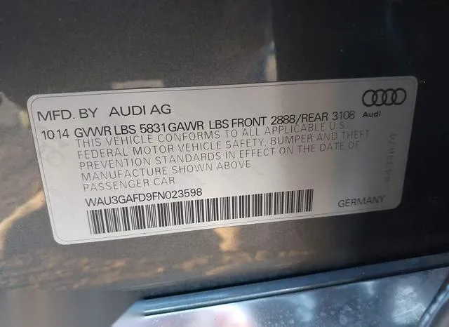 WAU3GAFD9FN023598 2015 2015 Audi A8- L 3-0T 9