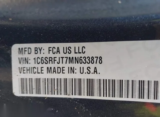 1C6SRFJT7MN633878 2021 2021 RAM 1500- Laramie  4X4 5-7 Box 9