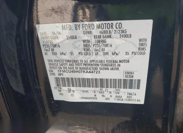 1FMCU49H07KA44723 2007 2007 Ford Escape Hybrid 9