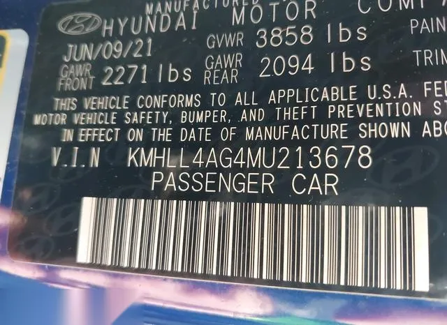 KMHLL4AG4MU213678 2021 2021 Hyundai Elantra- SE 9