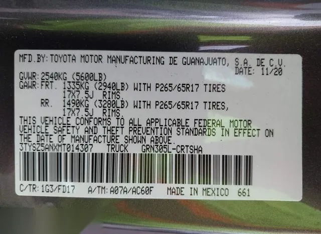 3TYSZ5ANXMT014307 2021 2021 Toyota Tacoma- Trd Sport 9