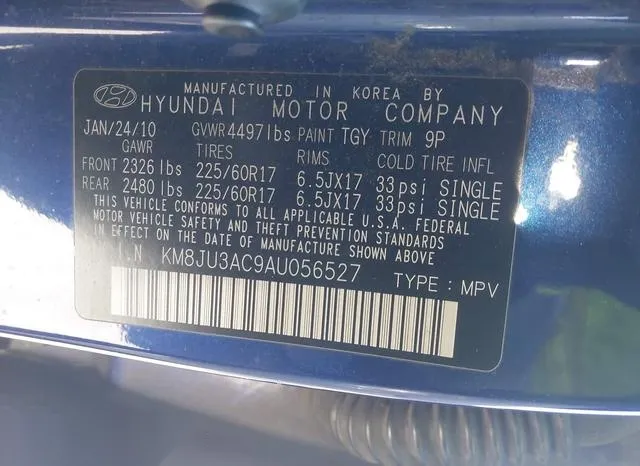 KM8JU3AC9AU056527 2010 2010 Hyundai Tucson- Gls 9