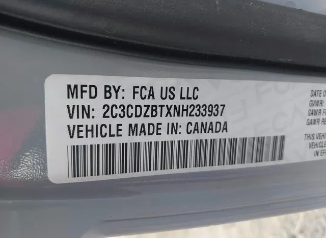 2C3CDZBTXNH233937 2022 2022 Dodge Challenger- R/T 9