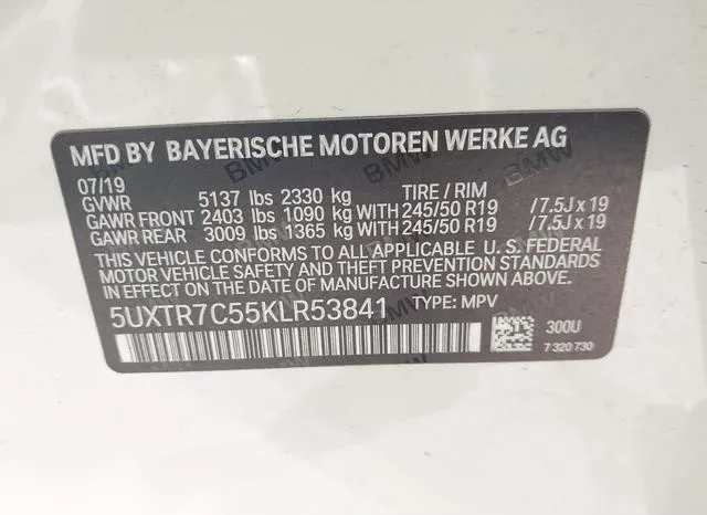 5UXTR7C55KLR53841 2019 2019 BMW X3- Sdrive30I 9