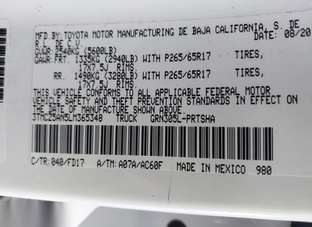 3TMCZ5AN5LM365348 2020 2020 Toyota Tacoma- Trd Off-Road 9