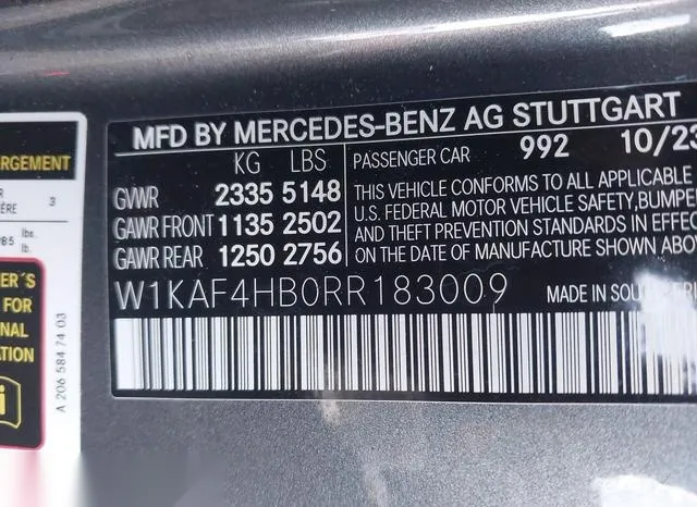 W1KAF4HB0RR183009 2024 2024 Mercedes-Benz C 300 9