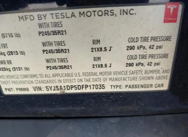 5YJSA1DP5DFP17035 2013 2013 Tesla Model S- Performance 9