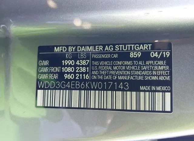 WDD3G4EB6KW017143 2019 2019 Mercedes-Benz A 220 9