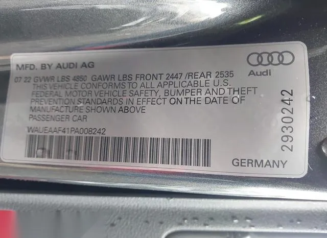 WAUEAAF41PA008242 2023 2023 Audi A4- Premium Plus 45 Tfsi S 9