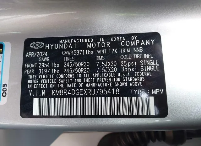 KM8R4DGEXRU795418 2024 2024 Hyundai Palisade- Sel 9