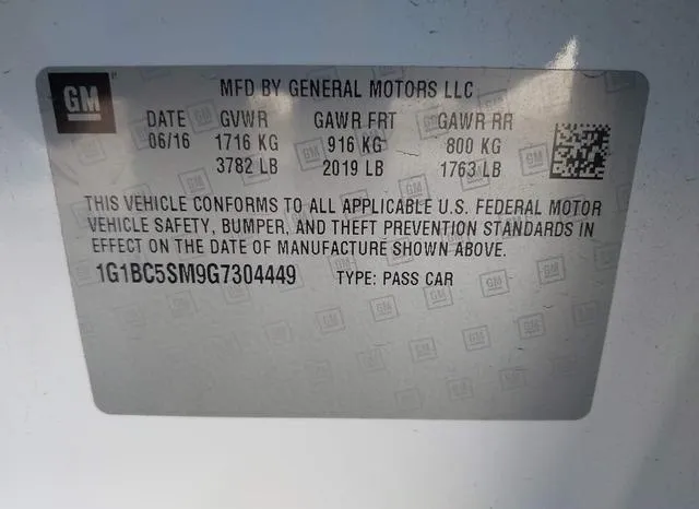 1G1BC5SM9G7304449 2016 2016 Chevrolet Cruze- Ls Auto 9