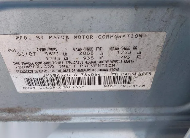 JM1BK32G381784064 2008 2008 Mazda 3- I 9