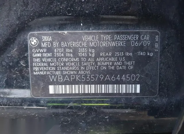 WBAPK53579A644502 2009 2009 BMW 3 Series- 328I Xdrive 9