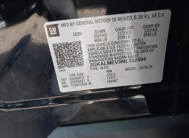 3GKALMEV3ML312494 2021 2021 GMC Terrain- Fwd Sle 9