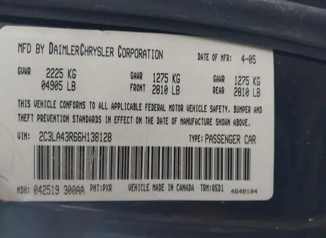 2C3LA43R66H138128 2006 2006 Chrysler 300 9