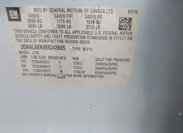 2GNALAEK8E6243685 2014 2014 Chevrolet Equinox- LS 9