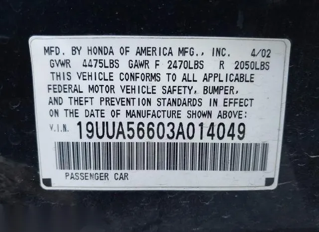 19UUA56603A014049 2003 2003 Acura TL- 3-2 9