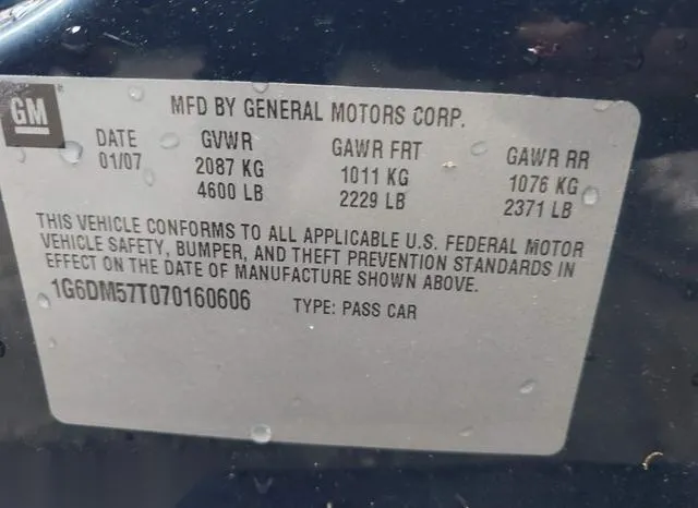 1G6DM57T070160606 2007 2007 Cadillac CTS- Standard 9