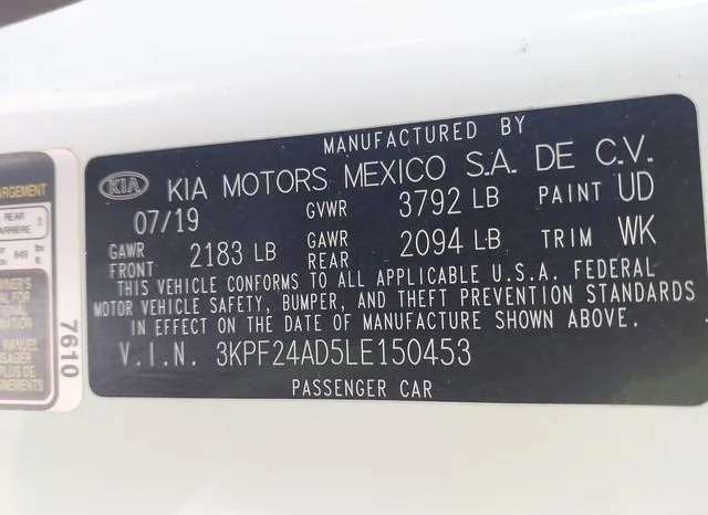 3KPF24AD5LE150453 2020 2020 KIA Forte- Lxs 9