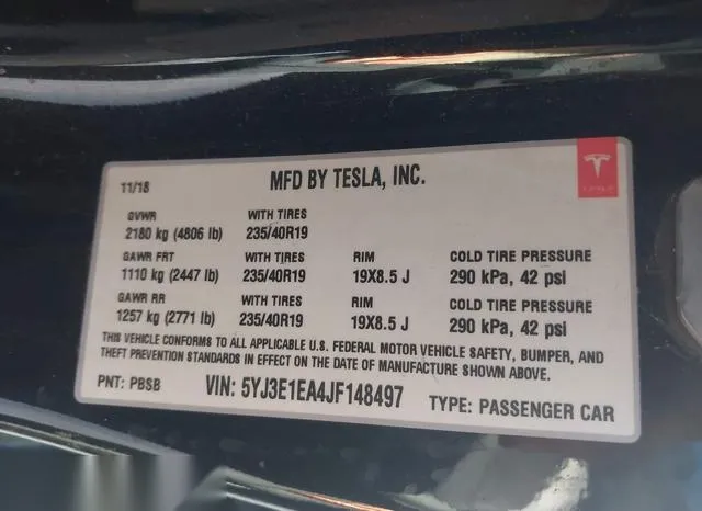 5YJ3E1EA4JF148497 2018 2018 Tesla Model 3- Long Range/Mid R 8