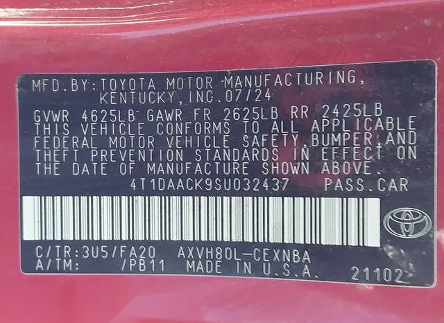 4T1DAACK9SU032437 2025 2025 Toyota Camry- LE 9