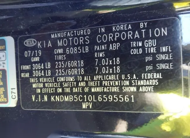 KNDMB5C10L6595561 2020 2020 KIA Sedona- EX 9