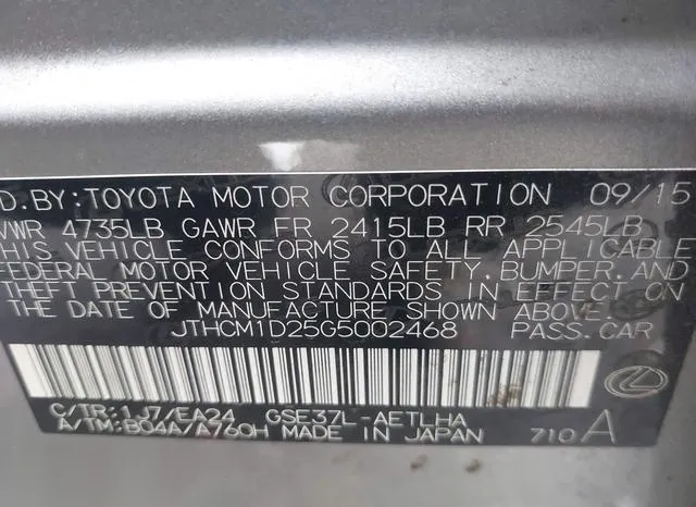 JTHCM1D25G5002468 2016 2016 Lexus IS- 300 9