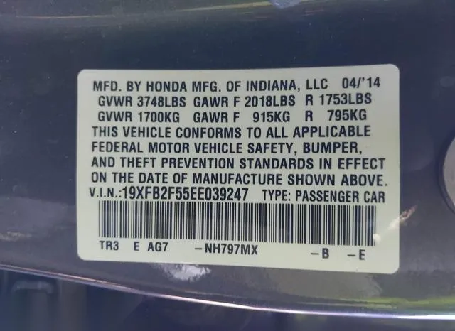 19XFB2F55EE039247 2014 2014 Honda Civic- LX 9