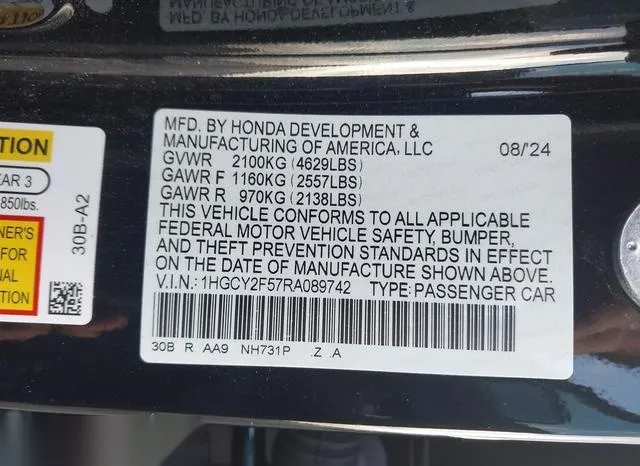 1HGCY2F57RA089742 2024 2024 Honda Accord- Hybrid Sport 9