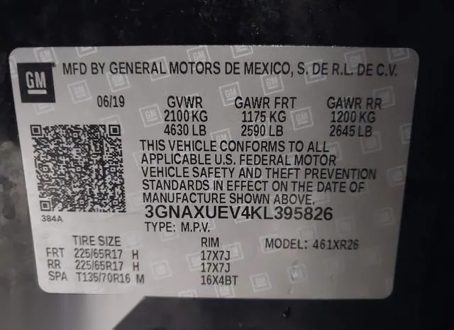 3GNAXUEV4KL395826 2019 2019 Chevrolet Equinox- LT 9