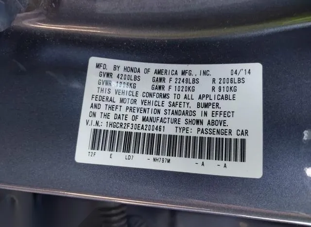 1HGCR2F30EA200461 2014 2014 Honda Accord- LX 9