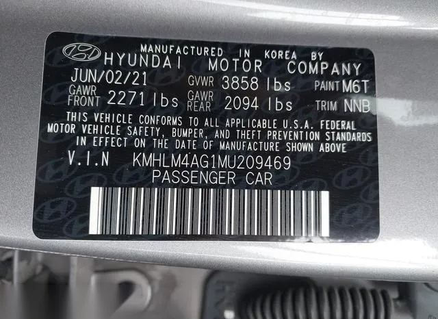 KMHLM4AG1MU209469 2021 2021 Hyundai Elantra- Sel 9