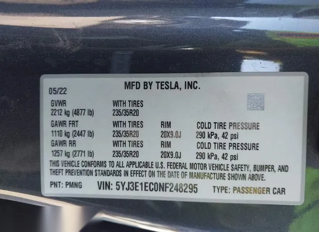 5YJ3E1EC0NF248295 2022 2022 Tesla Model 3- Performance Dual 9