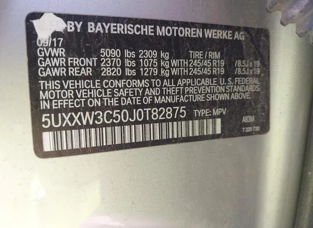 5UXXW3C50J0T82875 2018 2018 BMW X4- Xdrive28I 9